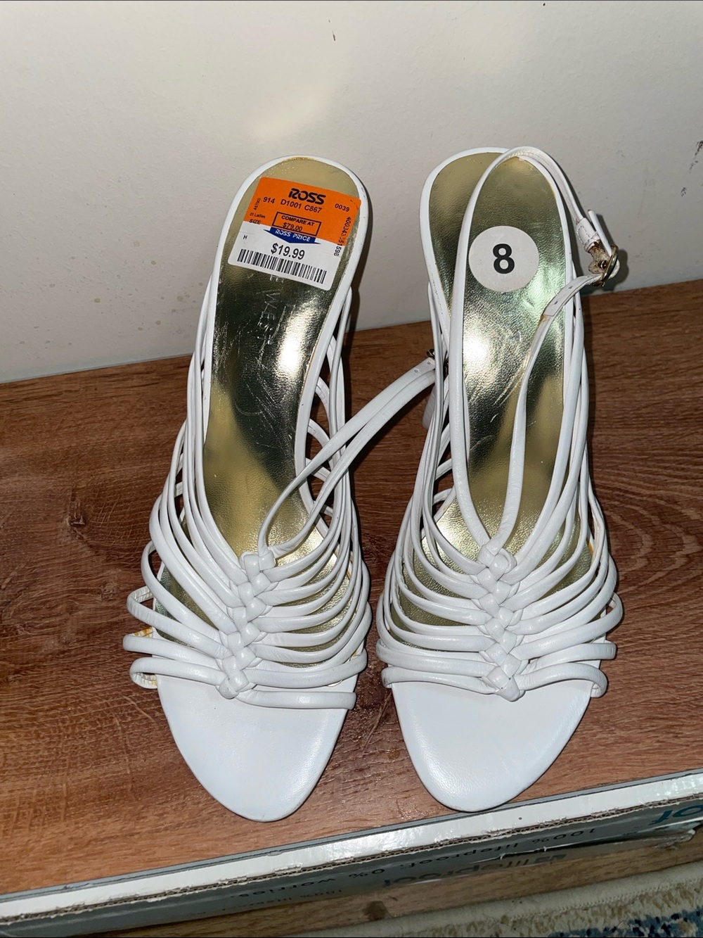 Nine West White Strappy Slingback Heels